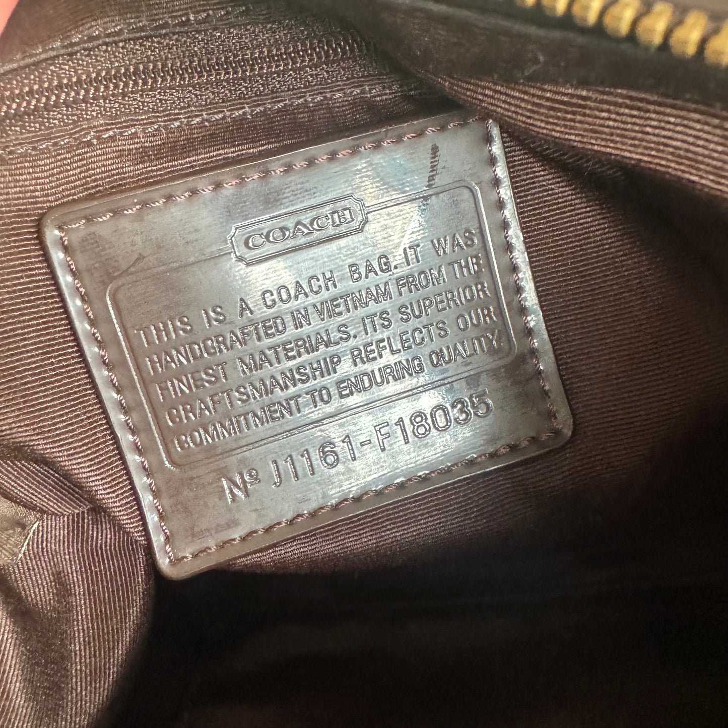 Vintage Coach Brown Monogram Shoulder Bag 18035