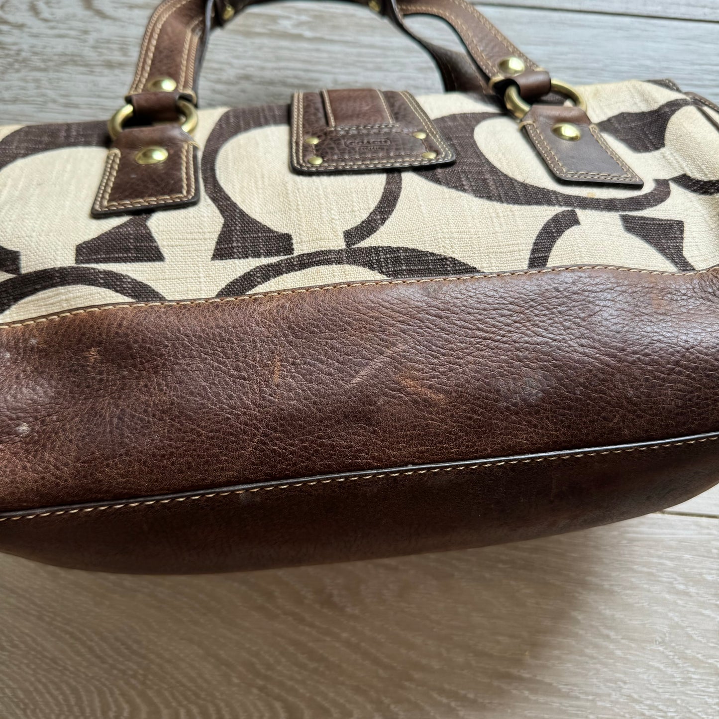 Coach Legacy Mandy Satchel 65th Anniversary Vintage Bag 10827 in Brown and Cream