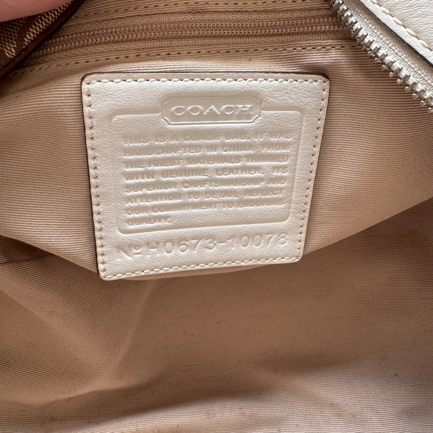 Vintage Coach Brown White Monogram Boston Shoulder Bag 10078