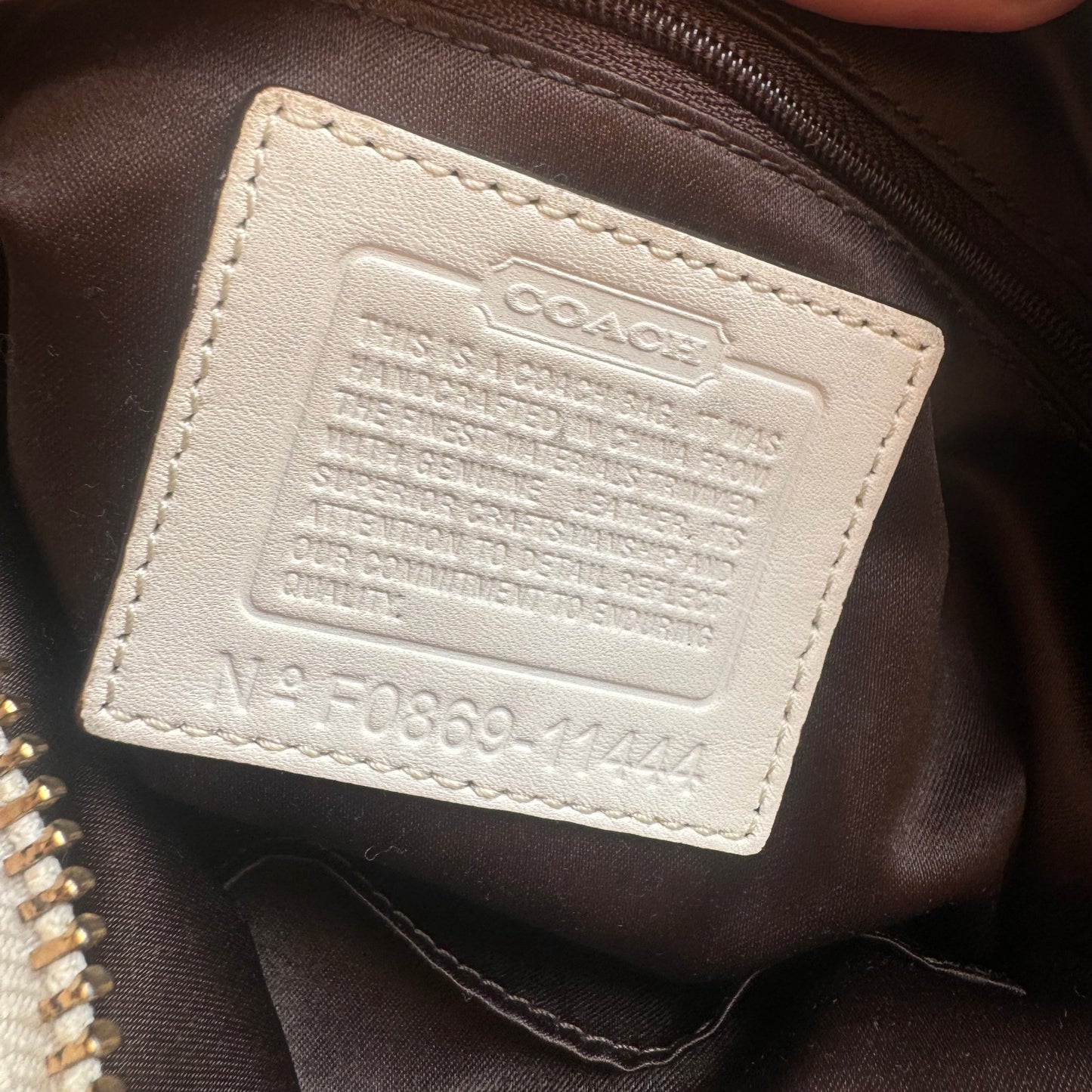 Vintage Coach Brown Monogram Leather Handle Shoulder Bag