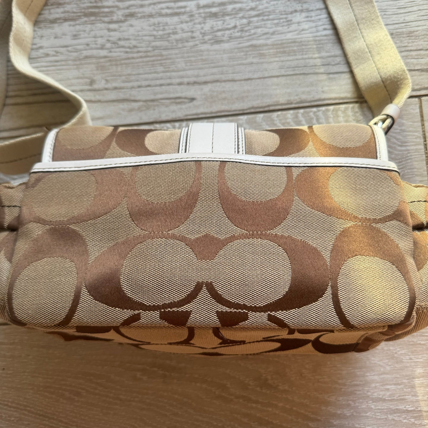Vintage Coach Big C Monogram Canvas Shoulder Crossbody Bag