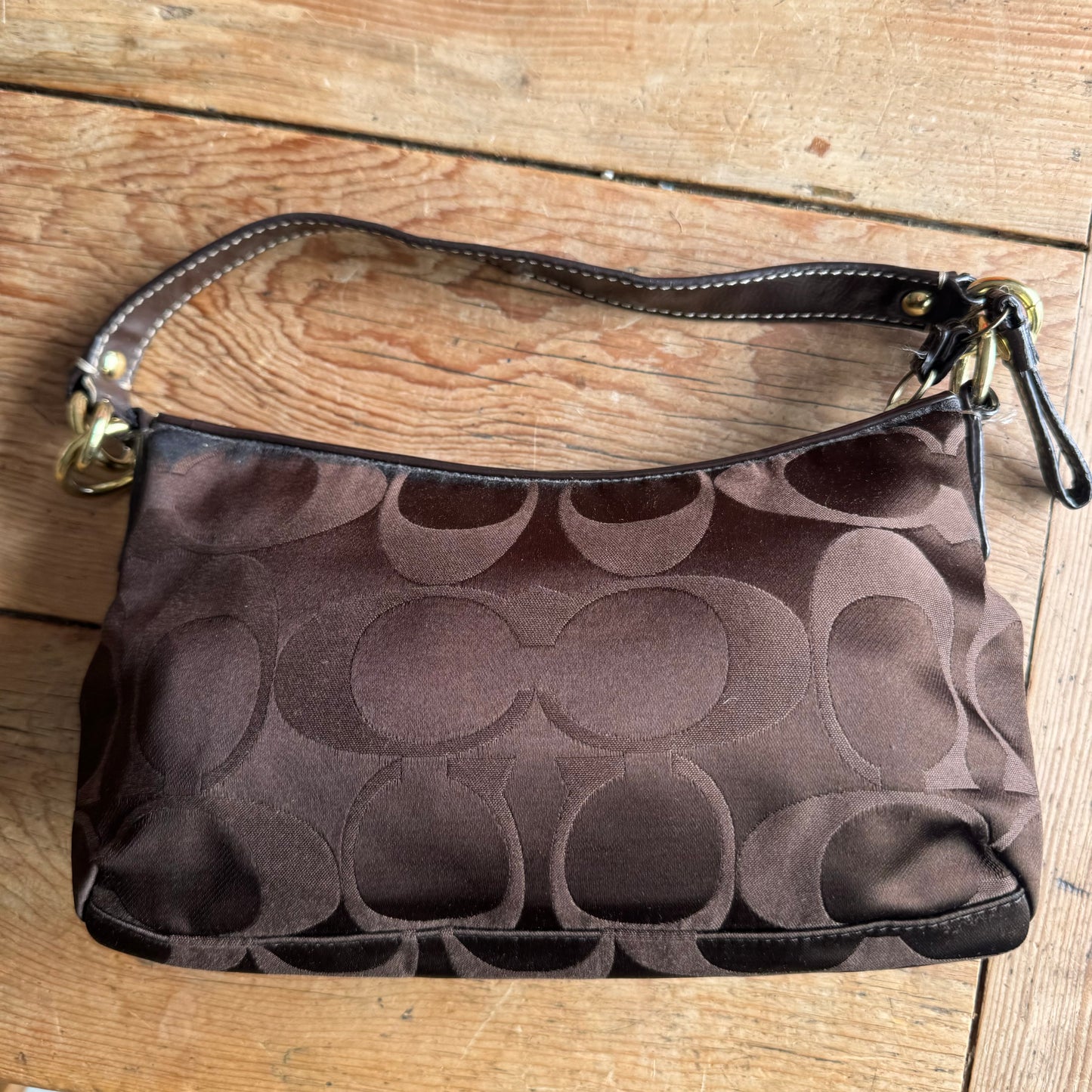 Vintage Coach Brown Monogram Shoulder Bag 18035