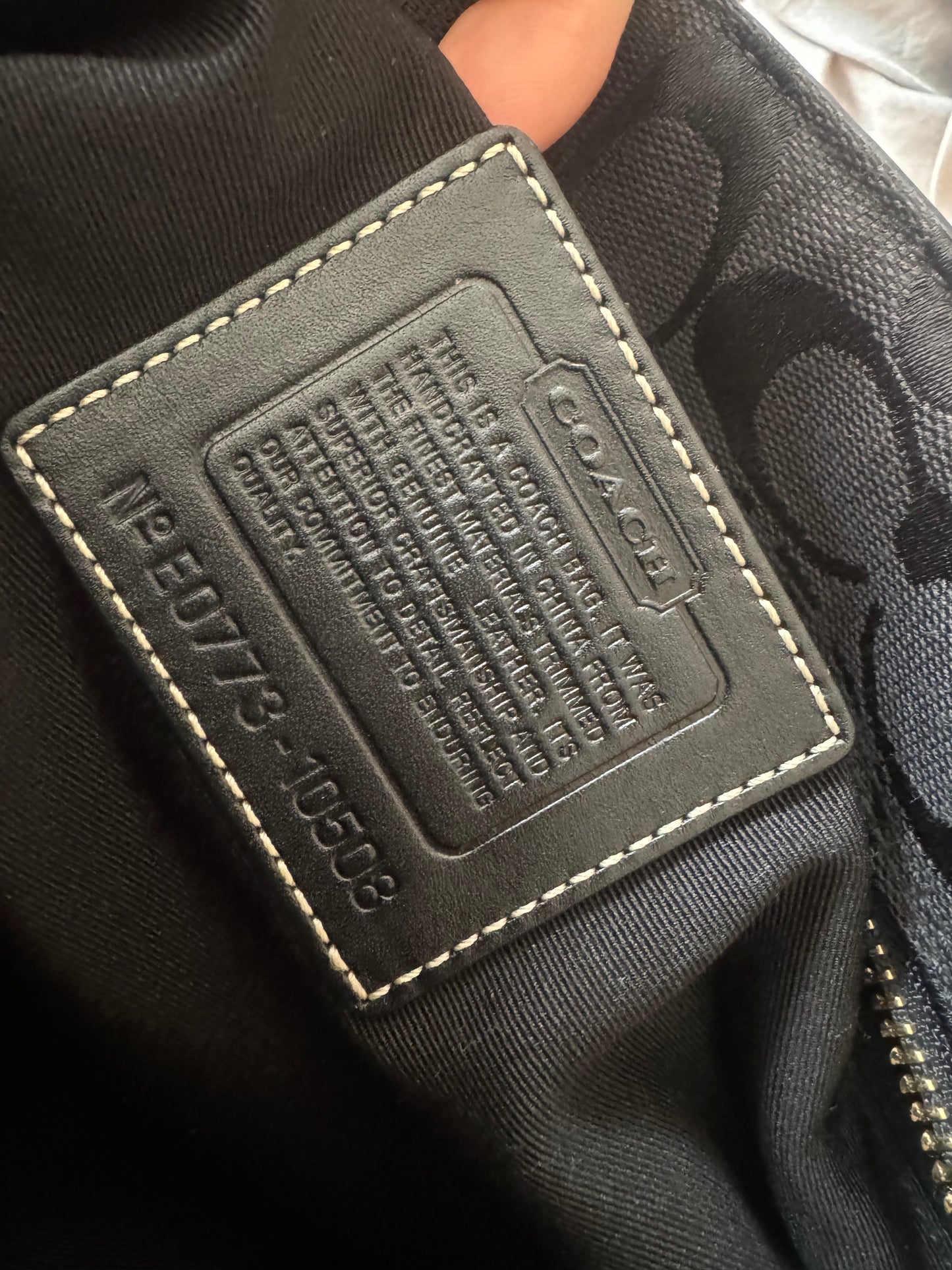 Coach Black Hampton Signature Carryall Shoulder Bag 10508