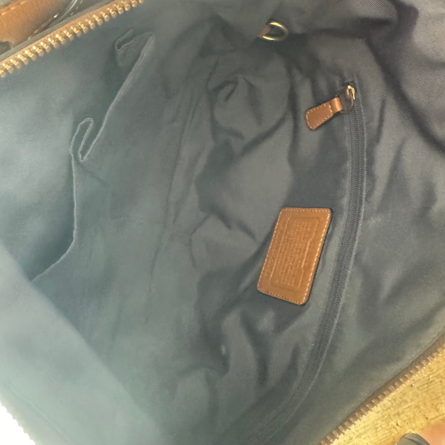 Vintage Coach Denim Blue Monogram Shoulder Bag 12190