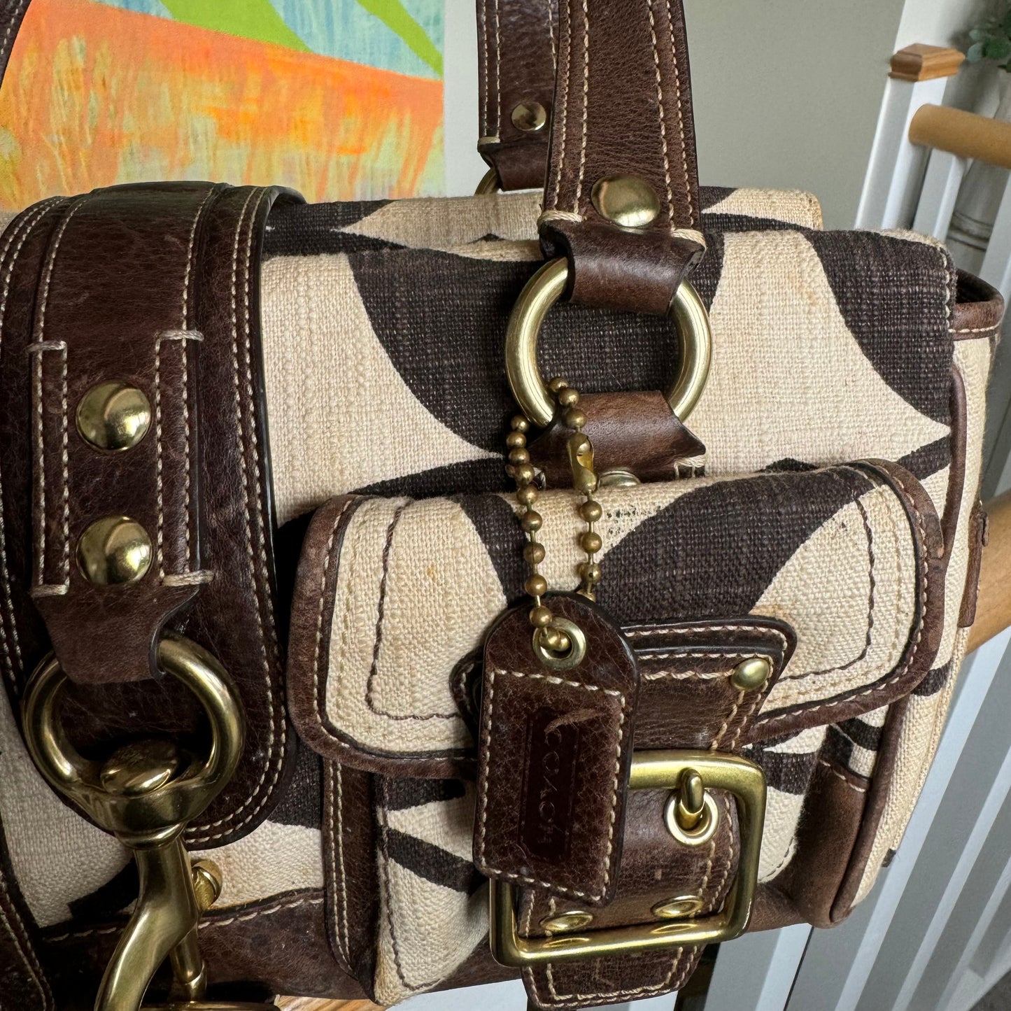 Coach Legacy Mandy Satchel 65th Anniversary Vintage Bag 10827 in Brown and Cream