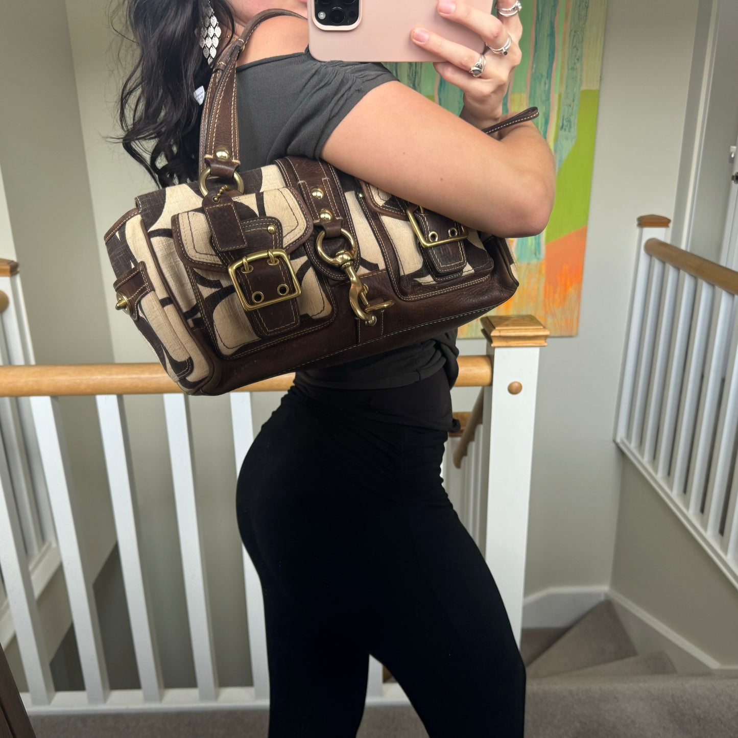 Coach Legacy Mandy Satchel 65th Anniversary Vintage Bag 10827 in Brown and Cream