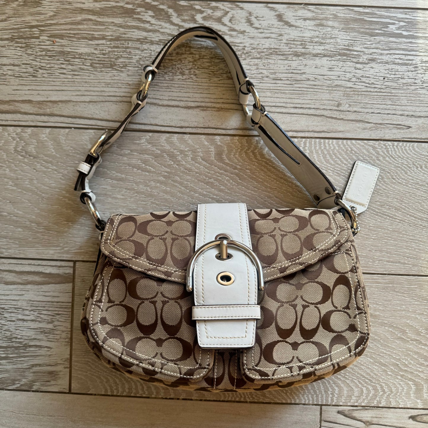 Coach Soho Brown Monogram Shoulder Bag