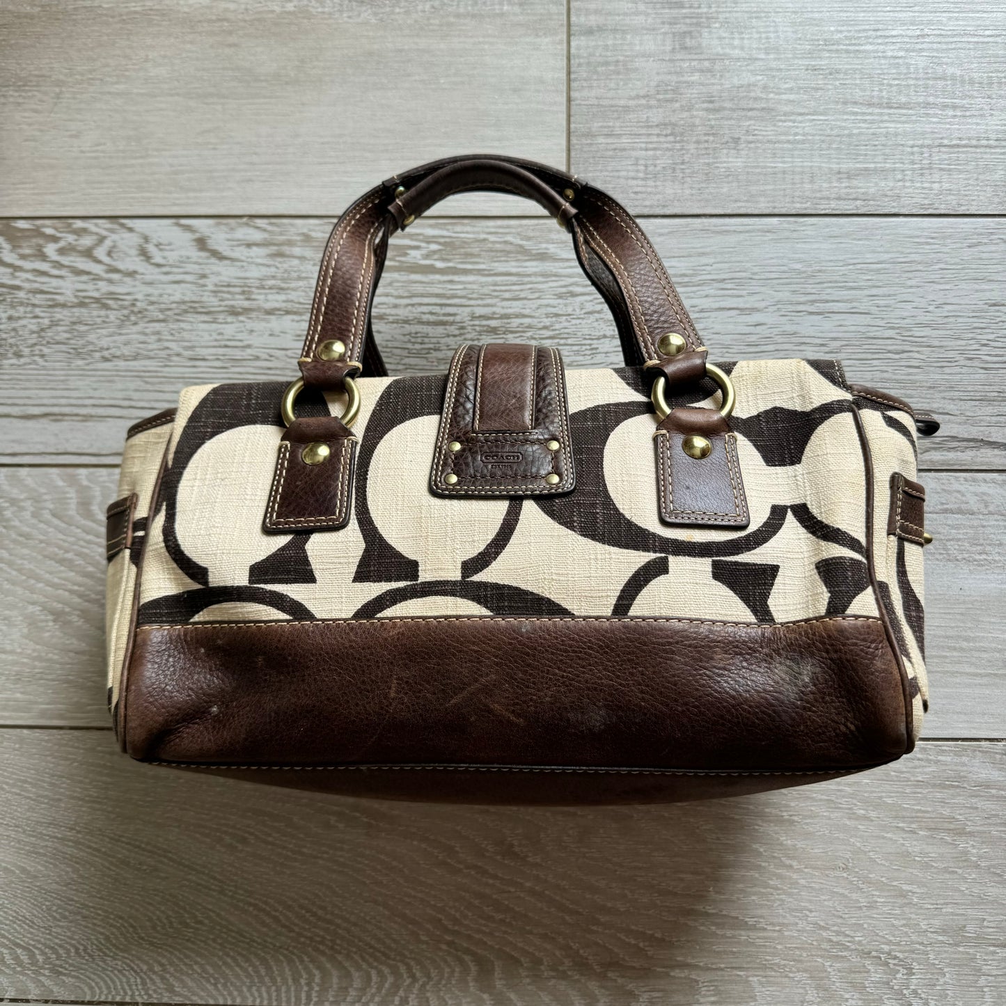 Coach Legacy Mandy Satchel 65th Anniversary Vintage Bag 10827 in Brown and Cream