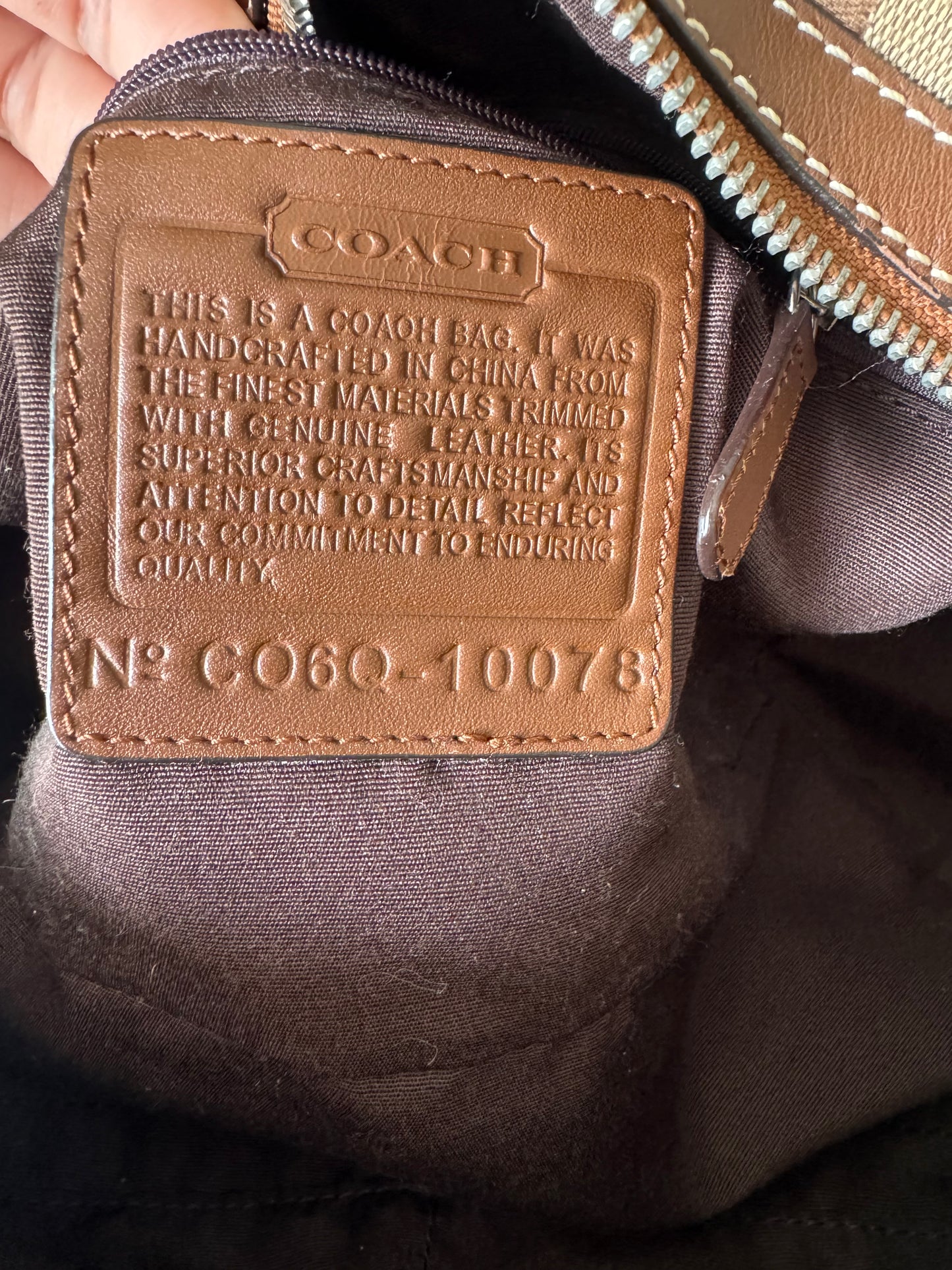 Vintage Coach Brown Monogram Boston Shoulder Bag